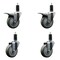 Service Caster 4'' Gray Poly Swivel 1-1/4'' Expanding Stem Caster Set 2 Total Lock Brakes, 4PK SCC-EXTTL20S414-PPUB-2-S-2-114 - alternate 1